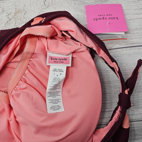 NWT kate spade new york Apple Toss Bunny Tie One Shoulder One-Piece Size Large - Picture 4 of 4